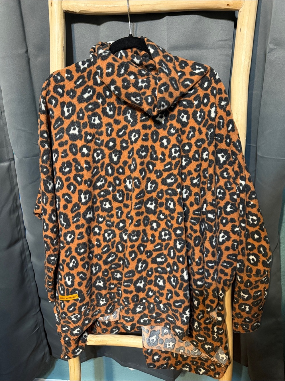 Simply Southern Leopard Turtleneck Top - Rust Black White
